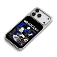 Chainsaw Man Aki Hayakawa manga art with wolf and kon Phone Case