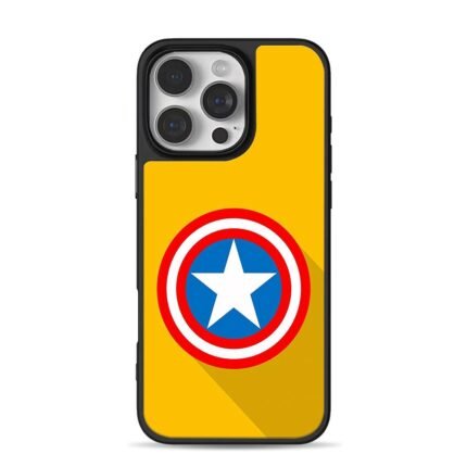Captain America shield logo on bright yellow background Phone Case