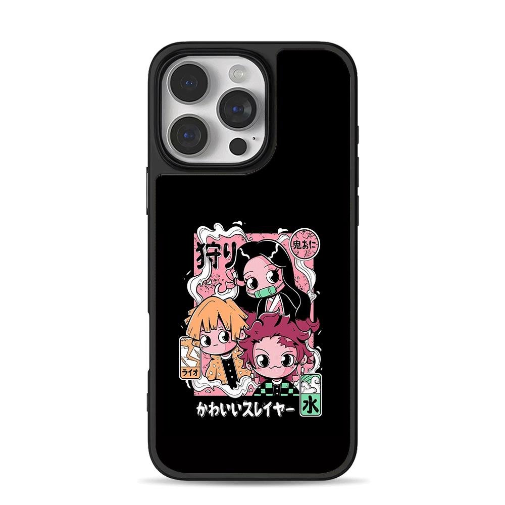 Chibi Demon Slayer Tanjiro Nezuko Zenitsu art Phone Case Chibi Demon Slayer Tanjiro Nezuko Zenitsu art Phone Case