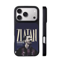 Bold text Zlatan Ibrahimovic football portrait Phone Case