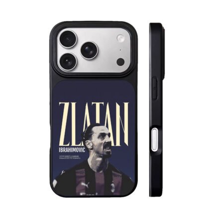 Bold text Zlatan Ibrahimovic football portrait Phone Case