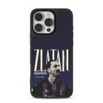 Bold text Zlatan Ibrahimovic football portrait Phone Case