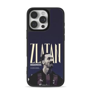 Bold text Zlatan Ibrahimovic football portrait Phone Case