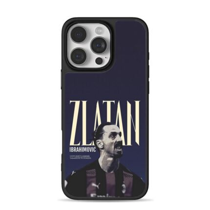 Bold text Zlatan Ibrahimovic football portrait Phone Case