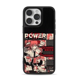 Chainsaw Man Power manga collage red black aesthetic Phone Case