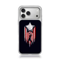Captain America silhouette shield star stripe art Phone Case