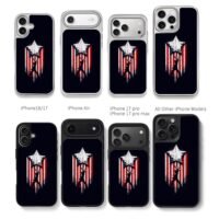 Captain America silhouette shield star stripe art Phone Case
