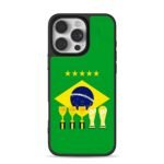 Brazil football flag five stars World Cup trophies Phone Case