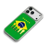 Brazil football flag five stars World Cup trophies Phone Case