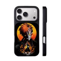 Bleach Ichigo half hollow mask art with moon fire Phone Case