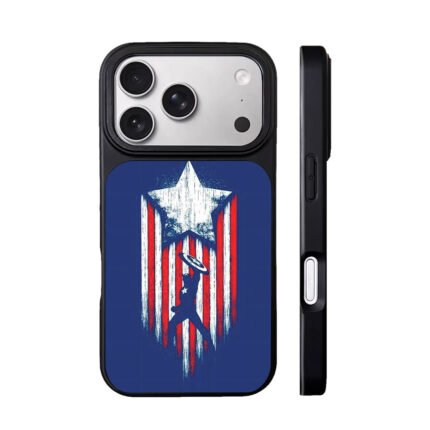 Captain America silhouette star stripe shield art Phone Case