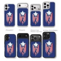 Captain America silhouette star stripe shield art Phone Case