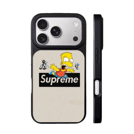 Bart Simpson Itchy and Scratchy with Supreme logo Phone Case