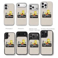 Bart Simpson Itchy and Scratchy with Supreme logo Phone Case