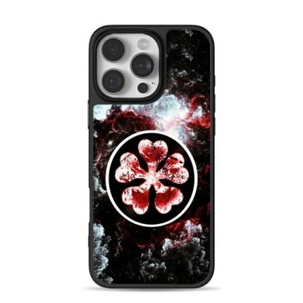 Black Clover five leaf clover red space nebula art Phone Case