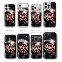 Black Clover five leaf clover red space nebula art Phone Case