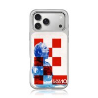 Checkered Luka Modric 10 Croatian player cheering Phone Case