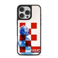Checkered Luka Modric 10 Croatian player cheering Phone Case for iPhone 11-17 & Samsung Galaxy S24-S26