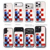 Checkered Luka Modric 10 Croatian player cheering Phone Case