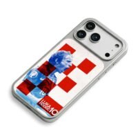 Checkered Luka Modric 10 Croatian player cheering Phone Case