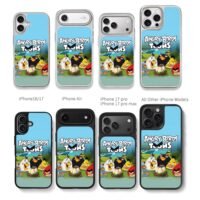 Angry Birds Toons cartoon birds gathered around a bird nest on grass Phone Case