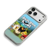 Angry Birds Toons cartoon birds gathered around a bird nest on grass Phone Case