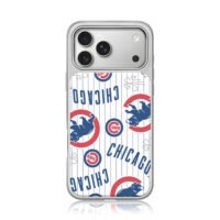 Chicago Cubs bear logos CHICAGO pinstriped pattern Phone Case