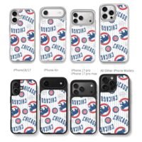 Chicago Cubs bear logos CHICAGO pinstriped pattern Phone Case