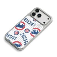 Chicago Cubs bear logos CHICAGO pinstriped pattern Phone Case