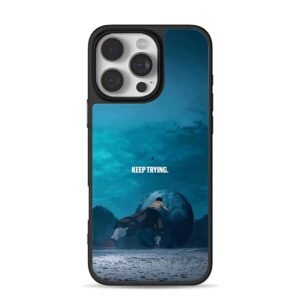 Anime Sisyphus man pushing stone KEEP TRYING art Phone Case