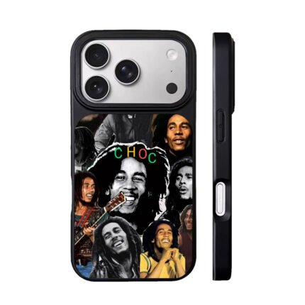 Bob Marley photo collage choc text reggae art Phone Case