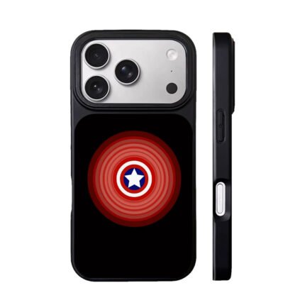 Captain America shield with star and red rings Phone Case