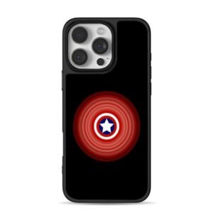 Captain America shield with star and red rings Phone Case