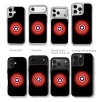 Captain America shield with star and red rings Phone Case