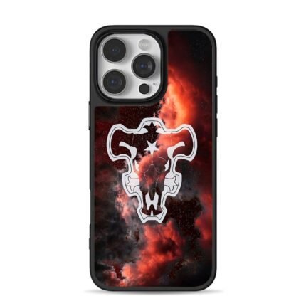 Black Clover Black Bulls logo on red cosmic nebula Phone Case