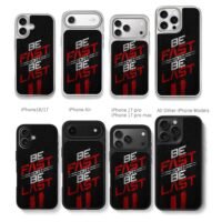 Be Fast Or Be Last distressed speed slogan on black Phone Case