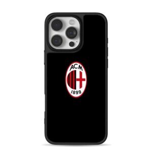 AC Milan football logo ACM 1899 red black badge Phone Case
