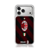 AC Milan club badge red black striped jersey pattern with Italian flag Phone Case