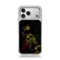 Bob Marley playing guitar with rasta colors Phone Case