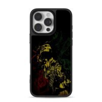 Bob Marley playing guitar with rasta colors Phone Case