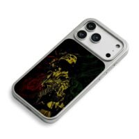 Bob Marley playing guitar with rasta colors Phone Case