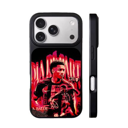 Alejandro Balde FC Barcelona football player red graphic artwork Phone Case