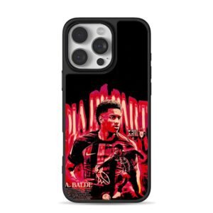Alejandro Balde FC Barcelona football player red graphic artwork Phone Case