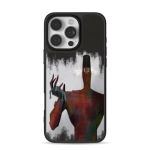 Chainsaw Man red tall demon holding small alien Phone Case