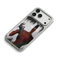 Chainsaw Man red tall demon holding small alien Phone Case