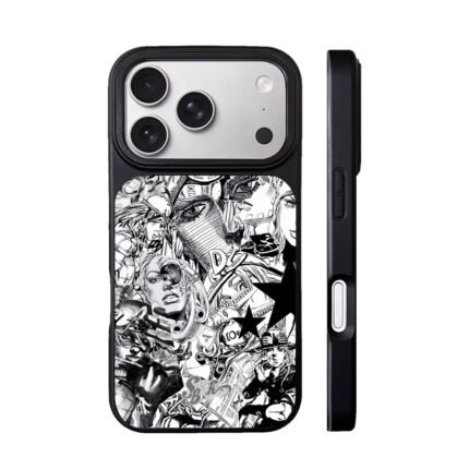 Black and white JoJo Steel Ball Run manga collage Phone Case