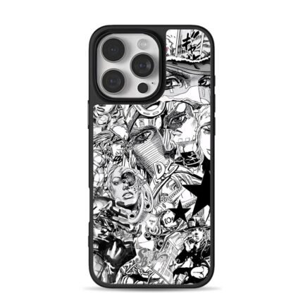 Black and white JoJo Steel Ball Run manga collage Phone Case