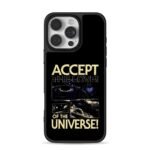 Accept love universe space galaxy blue heart art Phone Case