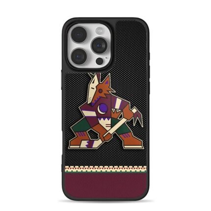 Arizona Coyotes coyote playing ice hockey mascot Phone Case