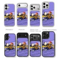 Captain Falcon Super Smash Bros on purple backdrop Phone Case